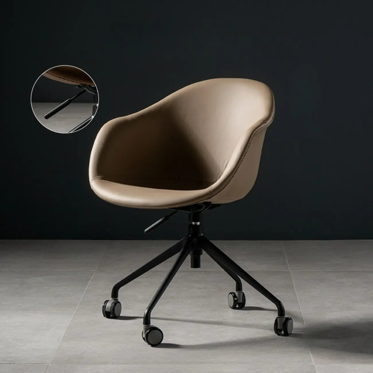 Simple Brown Adjustable Swivel Office Chair