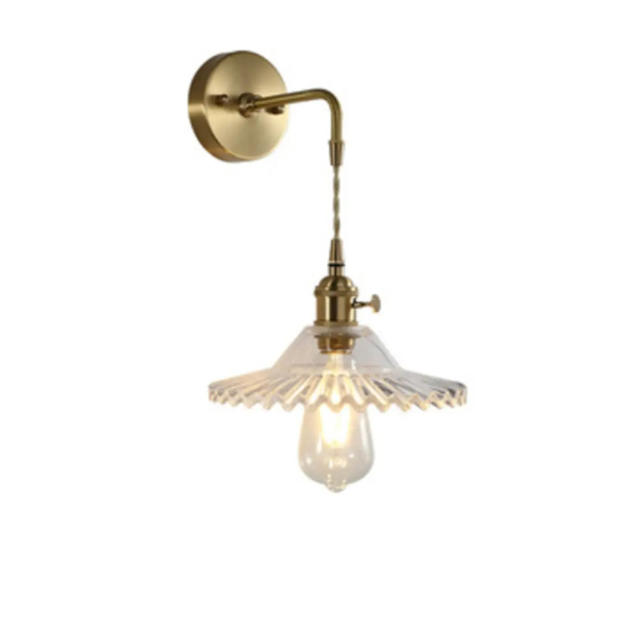Elegant Cylinderial Gold Glass Wall Sconce