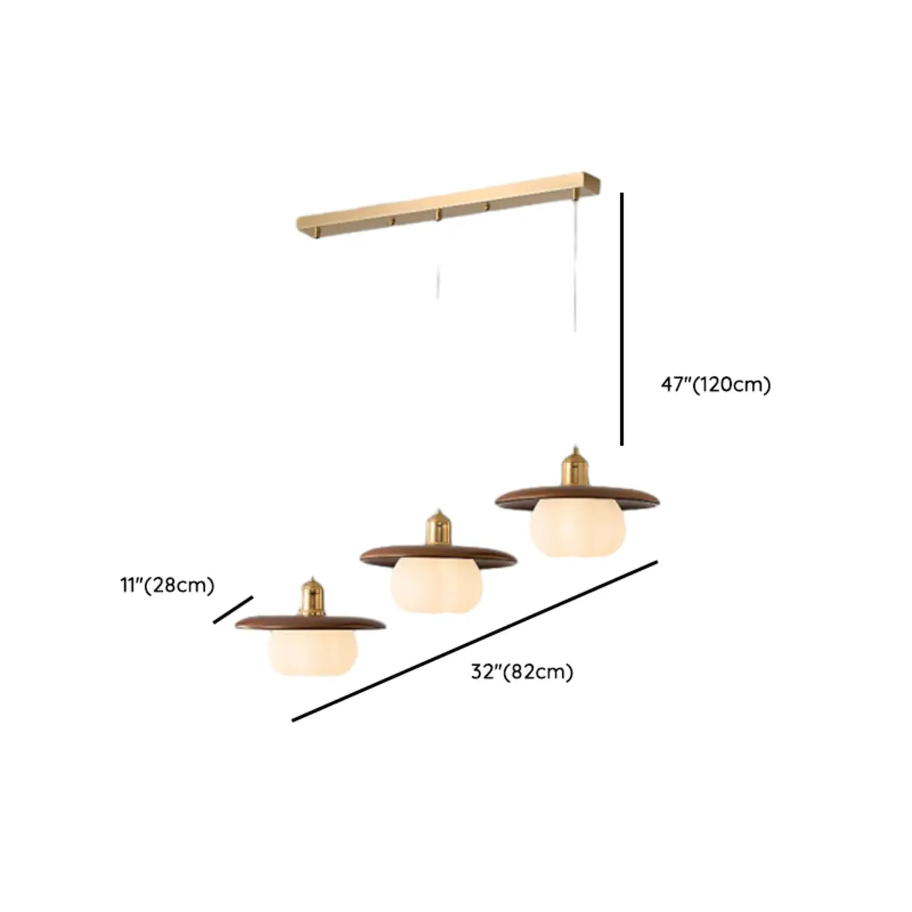 Geometric Dimmable 3-Light Acrylic LED Pendant Light Fixture