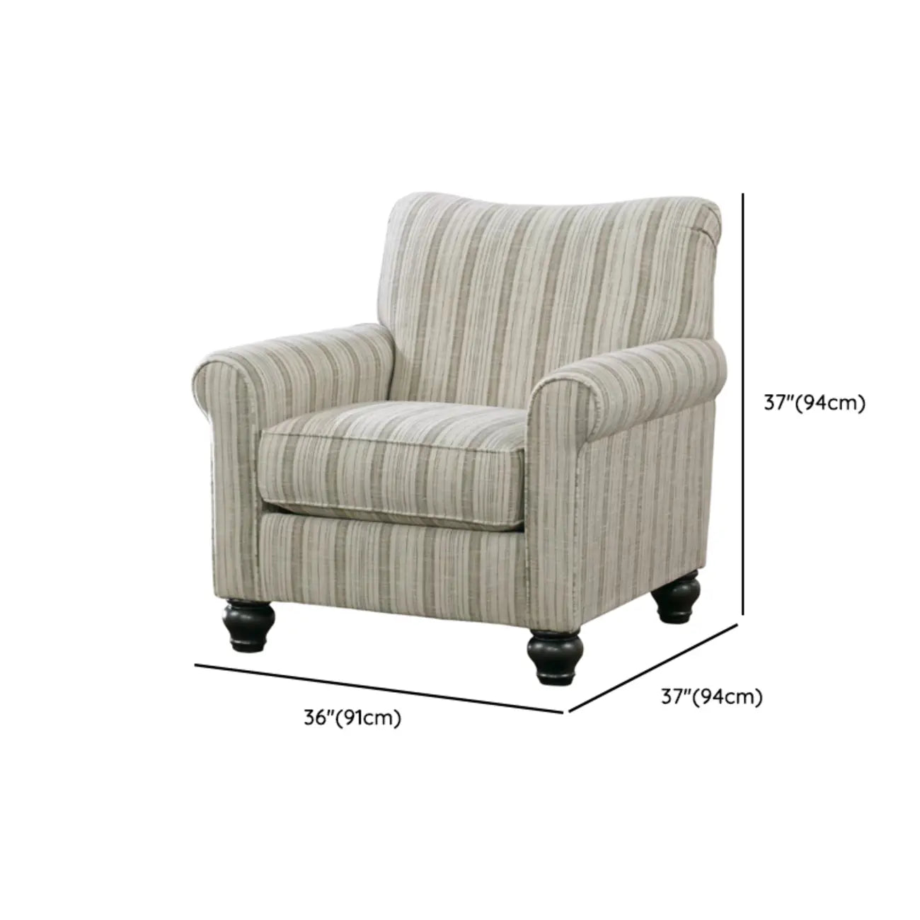 Traditional Wingback Linen Fabric Arm Chair Living Room