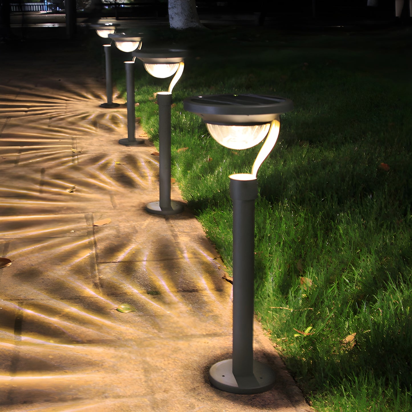 Modern Solar Hemisphere Clear Shade Landscape Lighting