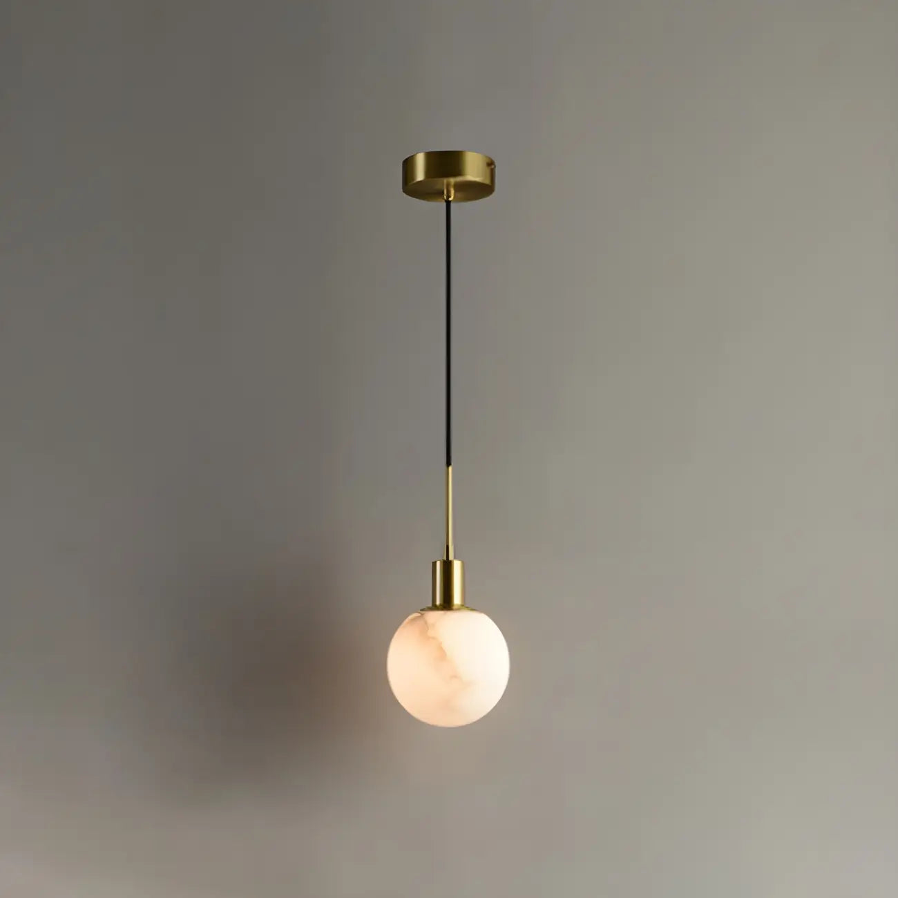 Minimalistic Alabaster White Bell Globe Pendant Light