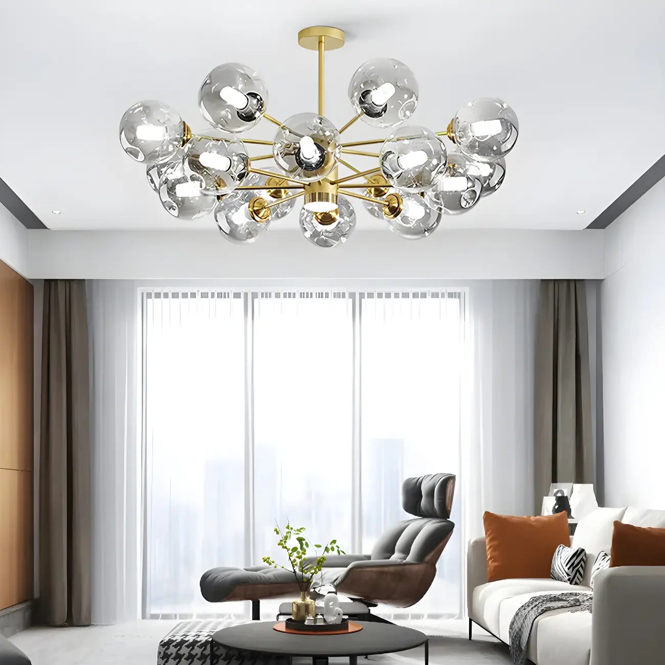 Modern LED Glass Crystal Sputnik Chandelier