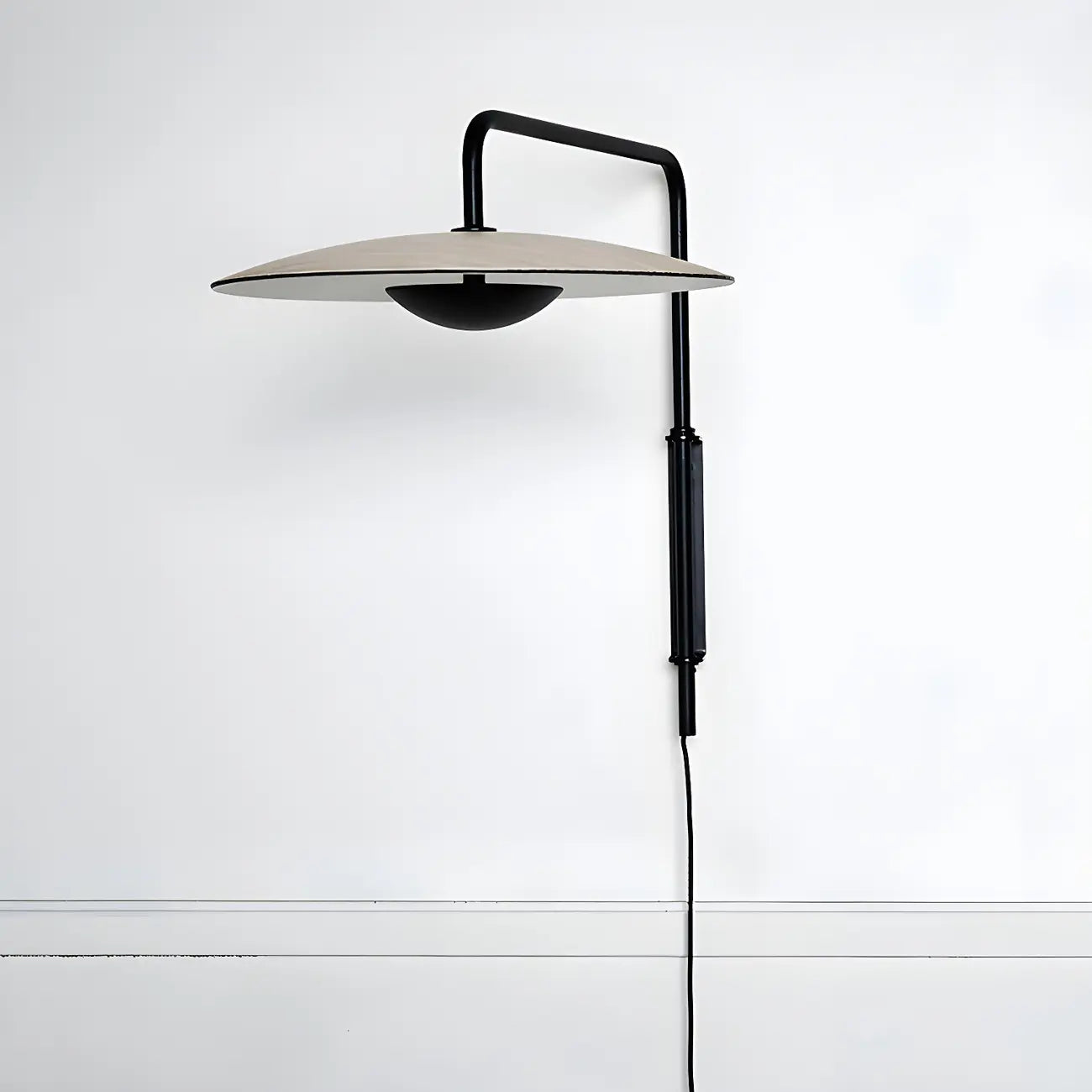 Modern Black Metal Adjustable Swing Arm Wall Light
