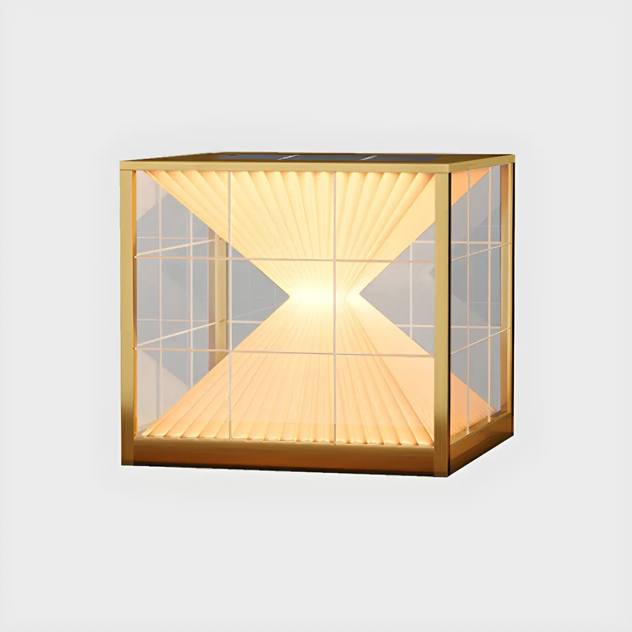 Black Solar Clear Cube Outdoor Post Lights