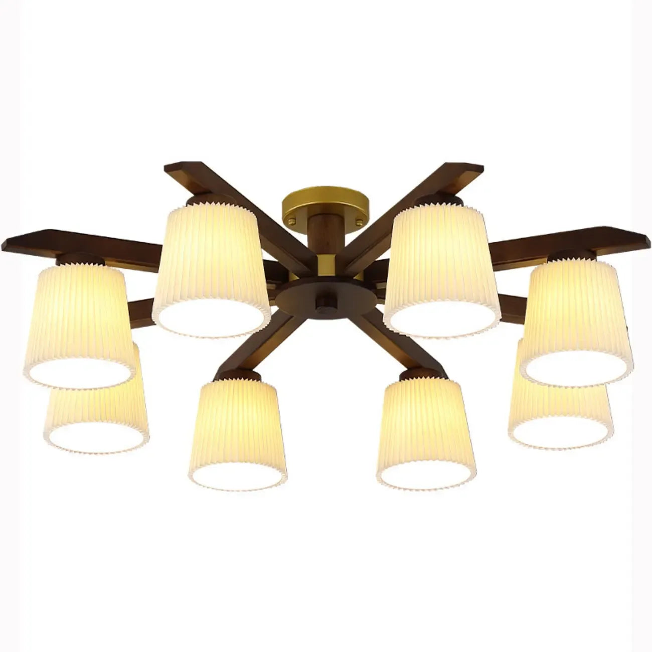 Cylinder Indoor Semi Flush Ceiling Light with Fabric Shade