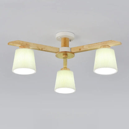 Cylinder Indoor Semi Flush Ceiling Light with Fabric Shade