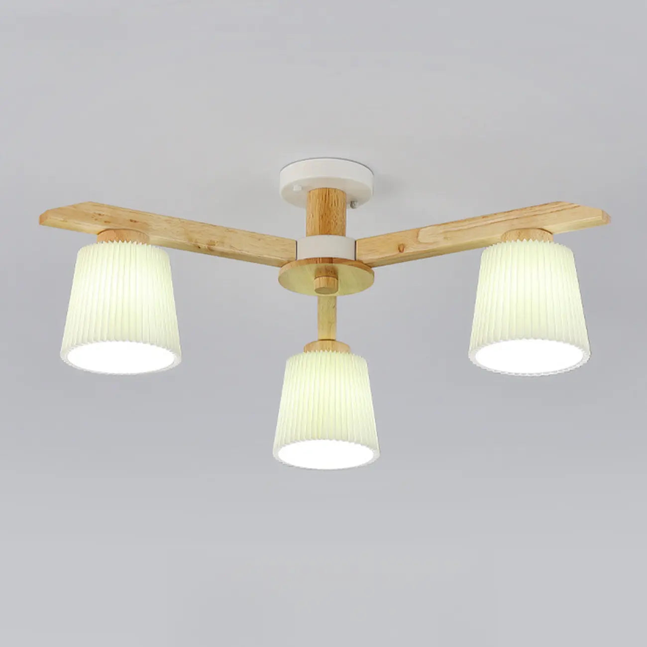 Cylinder Indoor Semi Flush Ceiling Light with Fabric Shade