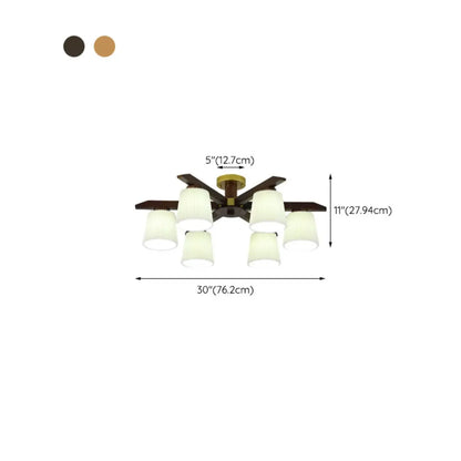 Cylinder Indoor Semi Flush Ceiling Light with Fabric Shade