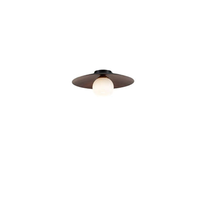 Mini Natural Finish Semi-Flush Ceiling Light for Living Room