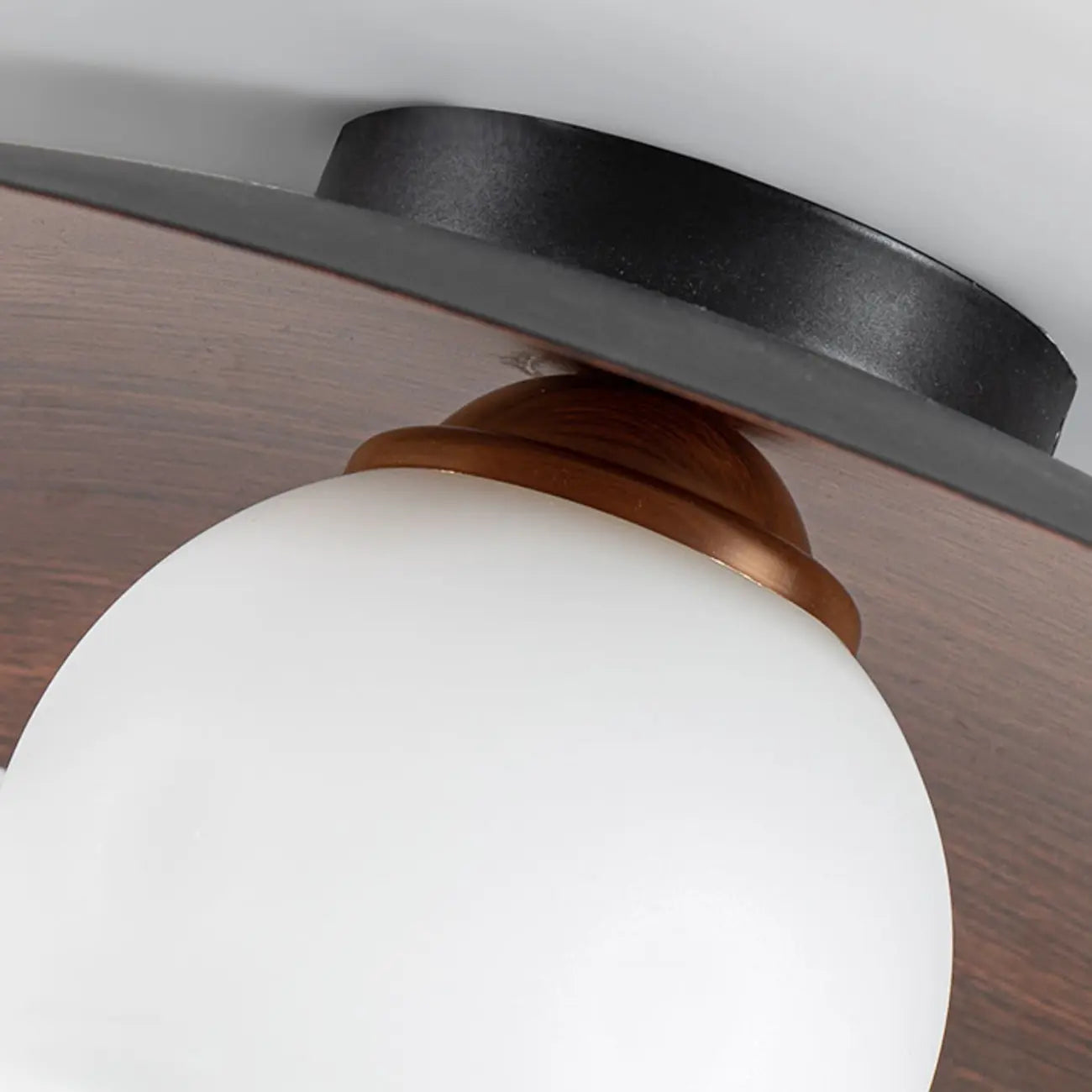 Mini Natural Finish Semi-Flush Ceiling Light for Living Room