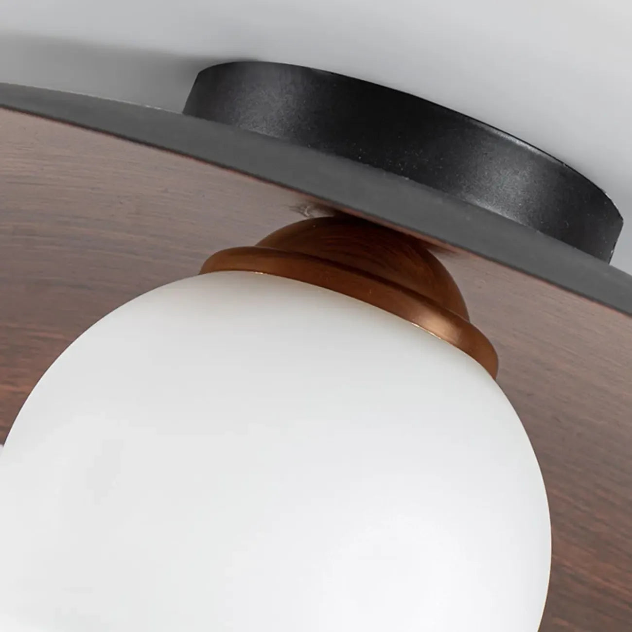 Mini Natural Finish Semi-Flush Ceiling Light for Living Room