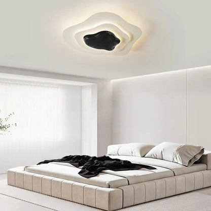 Modern Dimmable Tier Resin Flush Ceiling Light for Bedroom