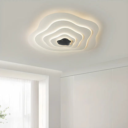 Modern Dimmable Tier Resin Flush Ceiling Light for Bedroom