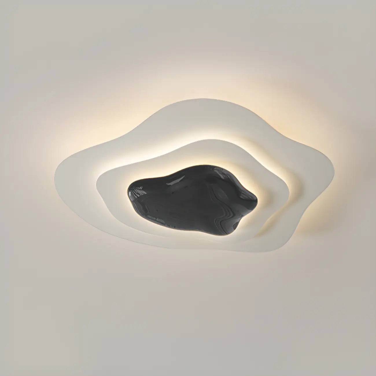 Modern Dimmable Tier Resin Flush Ceiling Light for Bedroom