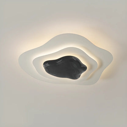 Modern Dimmable Tier Resin Flush Ceiling Light for Bedroom