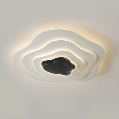 Modern Dimmable Tier Resin Flush Ceiling Light for Bedroom