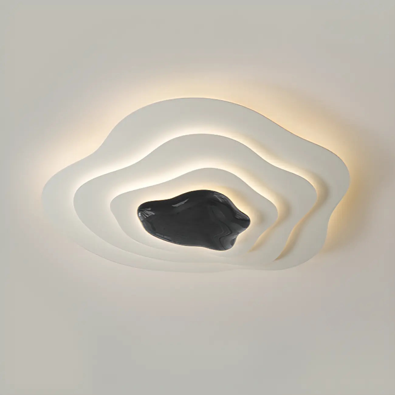 Modern Dimmable Tier Resin Flush Ceiling Light for Bedroom