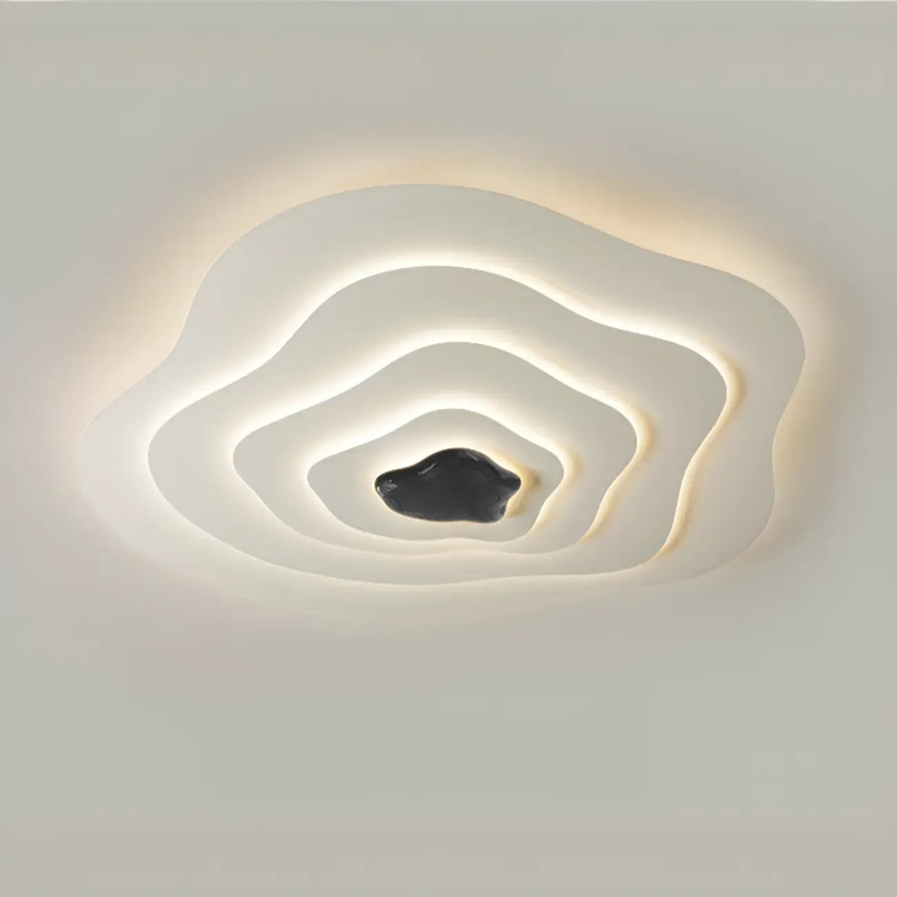 Modern Dimmable Tier Resin Flush Ceiling Light for Bedroom