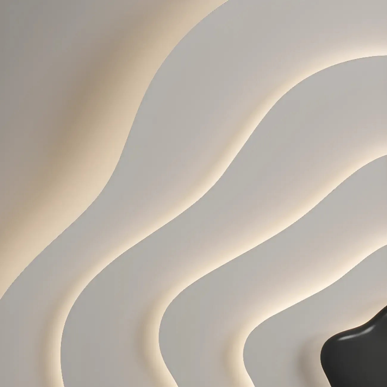 Modern Dimmable Tier Resin Flush Ceiling Light for Bedroom