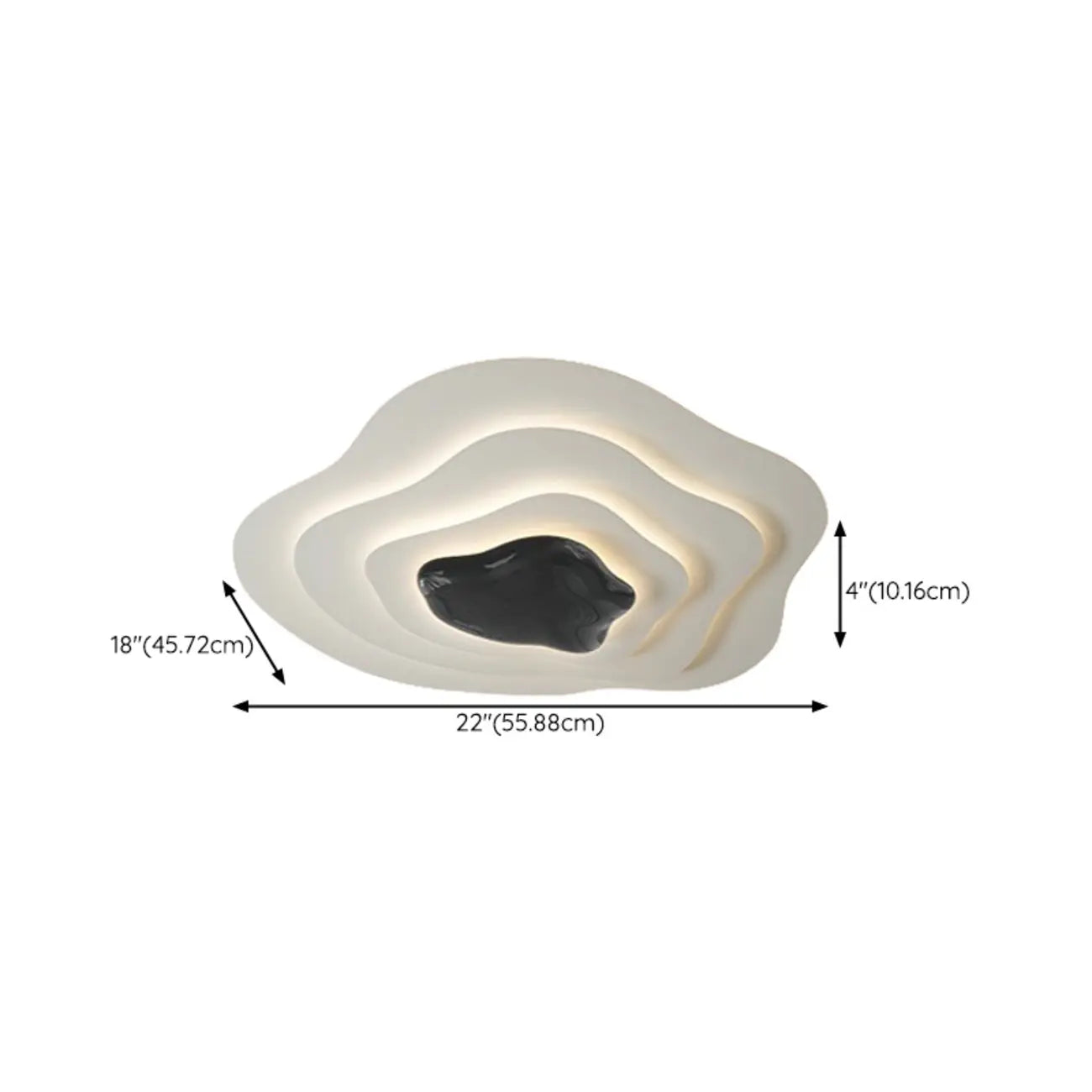 Modern Dimmable Tier Resin Flush Ceiling Light for Bedroom