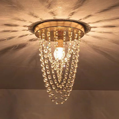 Geometric Crystal Flush Ceiling Light Fixture for Living Room
