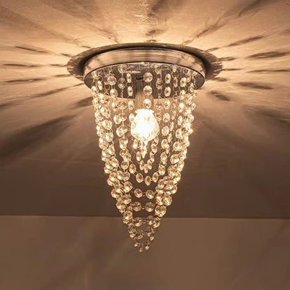 Geometric Crystal Flush Ceiling Light Fixture for Living Room