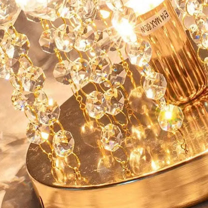 Geometric Crystal Flush Ceiling Light Fixture for Living Room