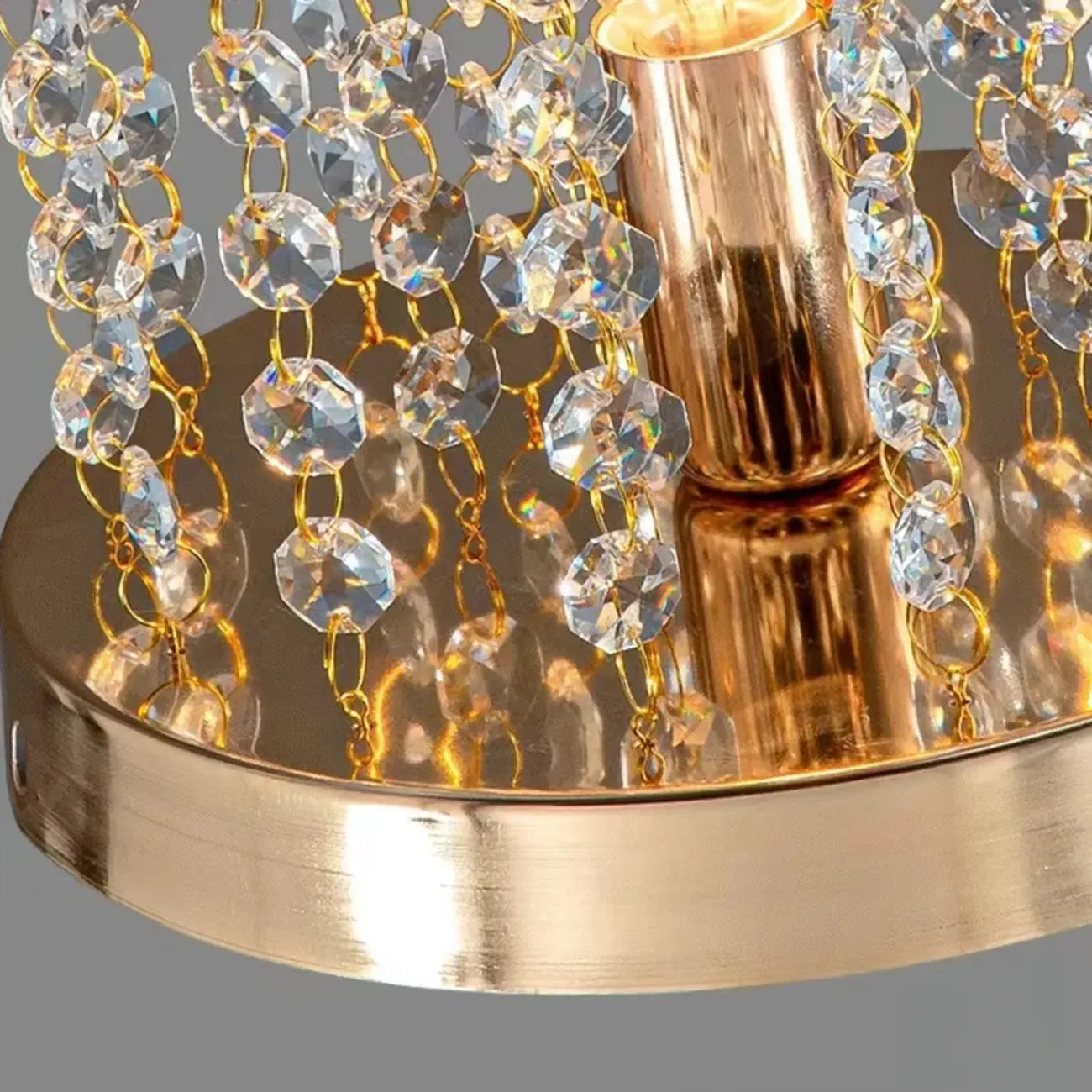 Geometric Crystal Flush Ceiling Light Fixture for Living Room