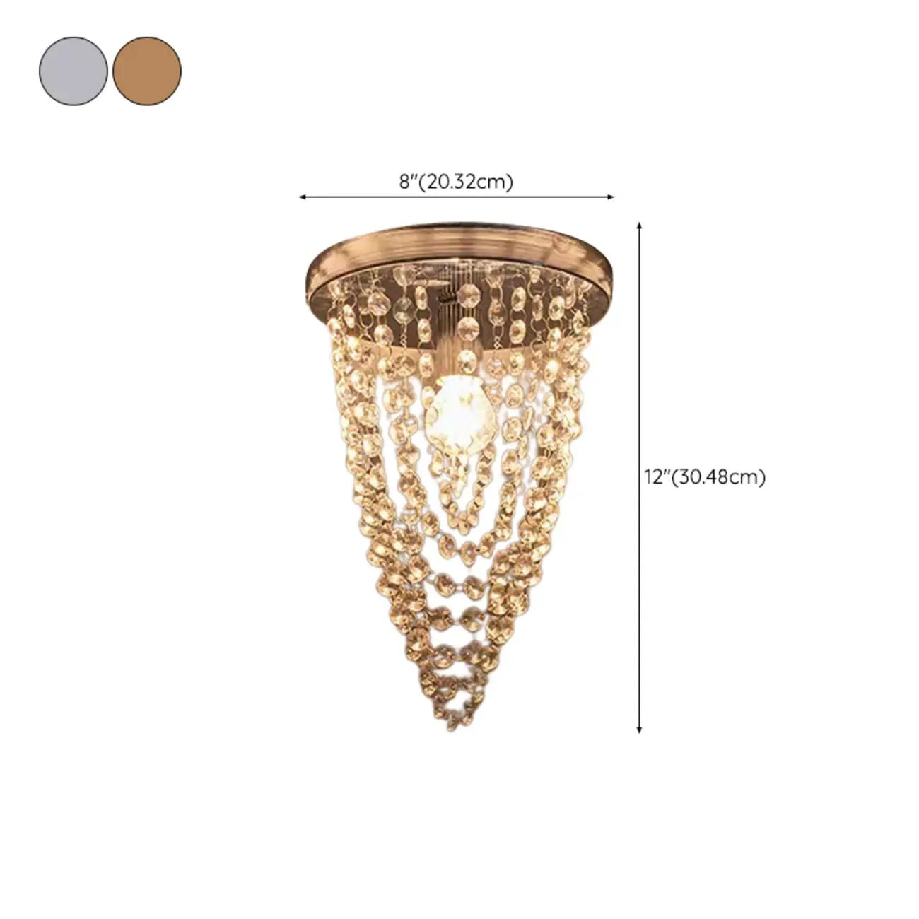 Geometric Crystal Flush Ceiling Light Fixture for Living Room