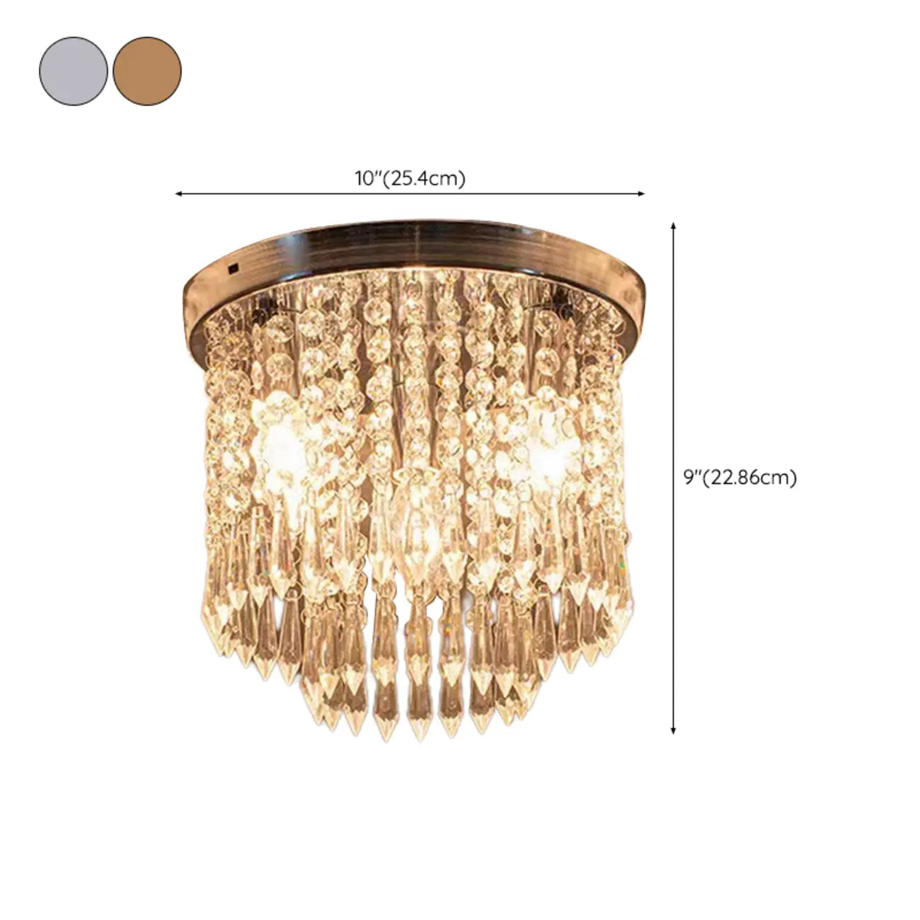 Geometric Crystal Flush Ceiling Light Fixture for Living Room
