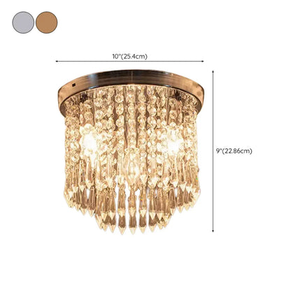 Geometric Crystal Flush Ceiling Light Fixture for Living Room