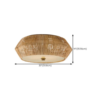 Oriental Cylinder Flush Mount Ceiling Light for Bedroom