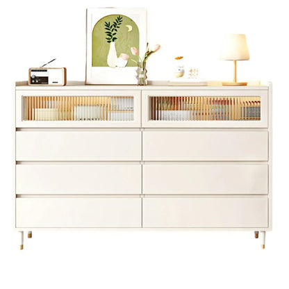 Elegant Pine Wooden Double Dresser with 6-Drawers