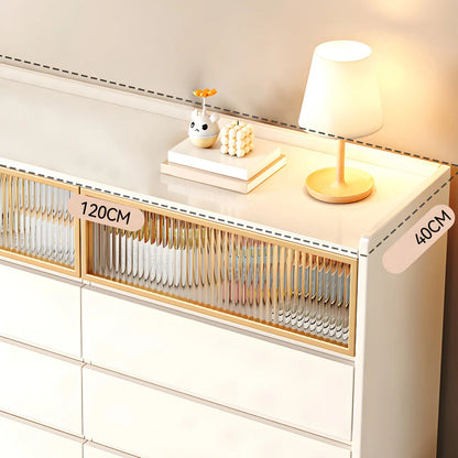 Elegant Pine Wooden Double Dresser with 6-Drawers