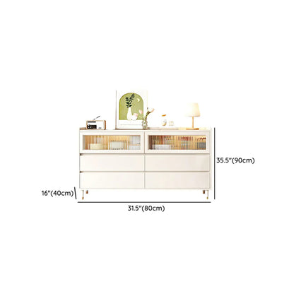 Elegant Pine Wooden Double Dresser with 6-Drawers