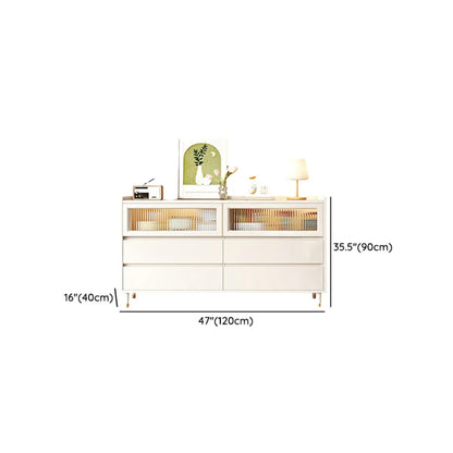 Elegant Pine Wooden Double Dresser with 6-Drawers