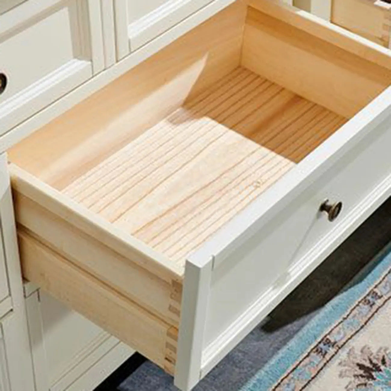 Contemporary White Wooden Double Dresser for Bedroom Use