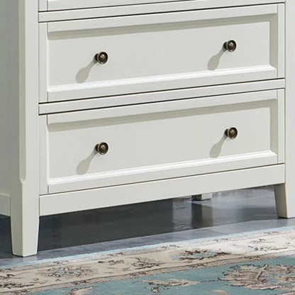 Contemporary White Wooden Double Dresser for Bedroom Use