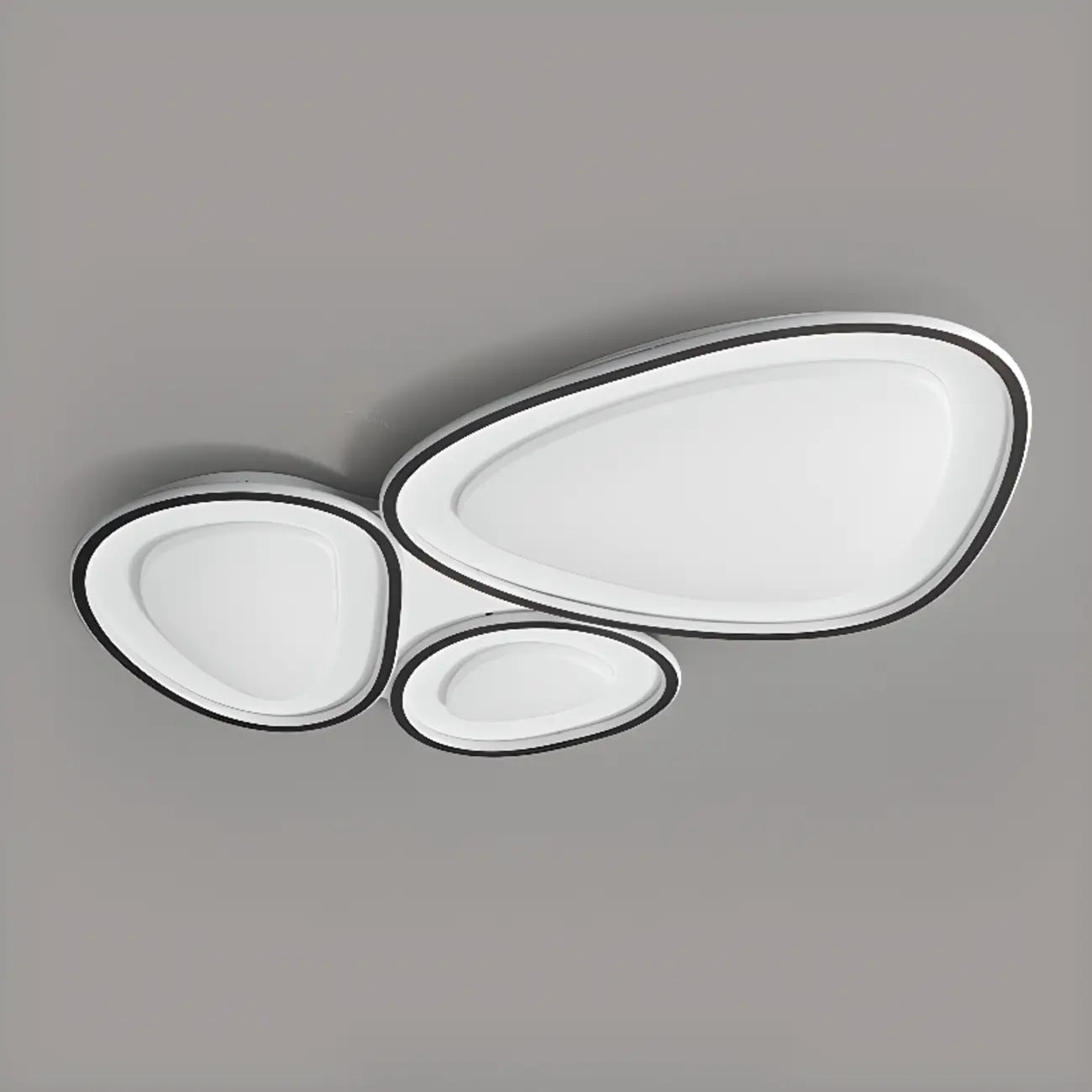 Modern Black-White Flush Ceiling Light with 3 Gear Dimming