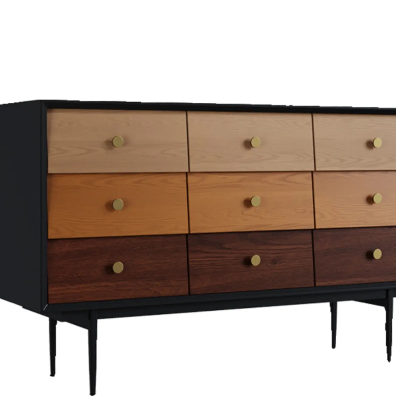 Modern Wooden Storage Cabinet with Drawers in Retro Style