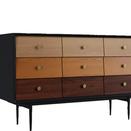 Modern Wooden Storage Cabinet with Drawers in Retro Style