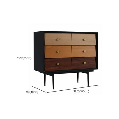 Modern Wooden Storage Cabinet with Drawers in Retro Style