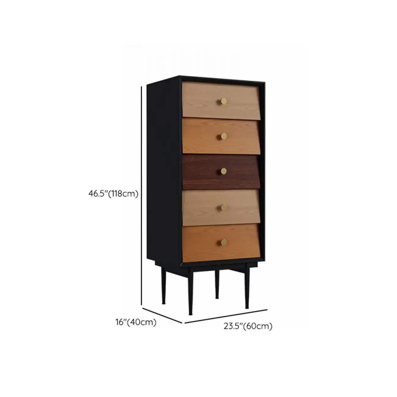 Modern Wooden Storage Cabinet with Drawers in Retro Style
