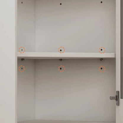 Freestanding Wooden Corner Cabinet with Metal Foot & Light