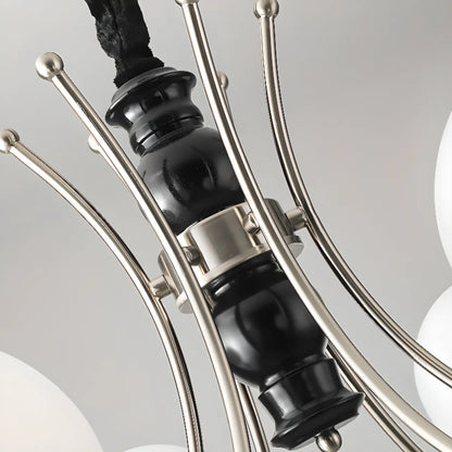 Multi-Light Globe Chandelier with White Glass Shades