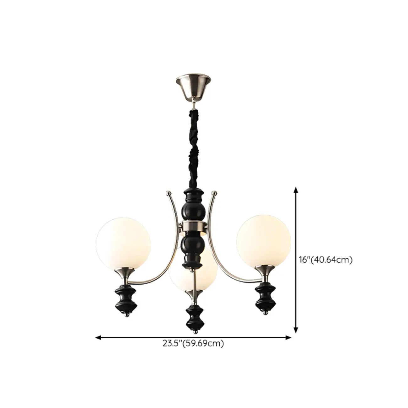 Multi-Light Globe Chandelier with White Glass Shades