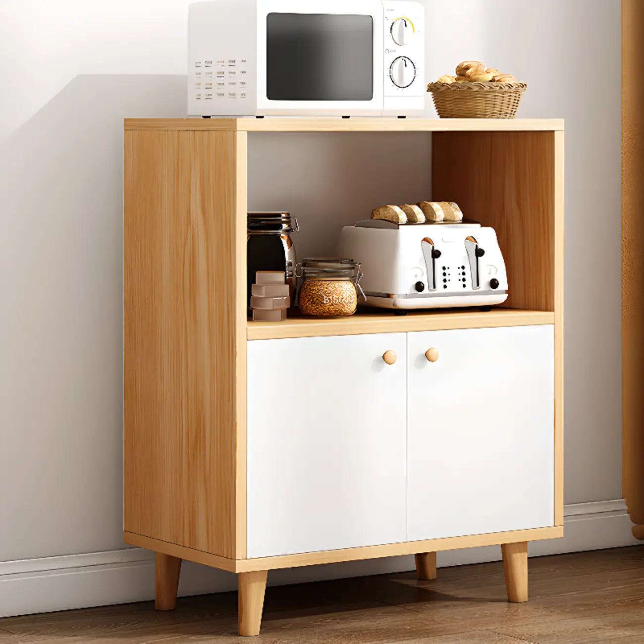 Retro Wooden Waterproof Storage Kitchen Cabinet for Home