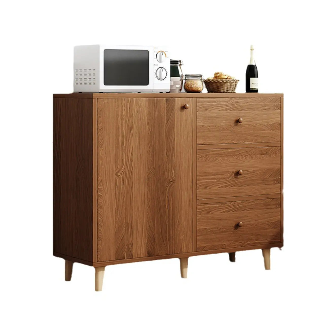 Retro Wooden Waterproof Storage Kitchen Cabinet for Home