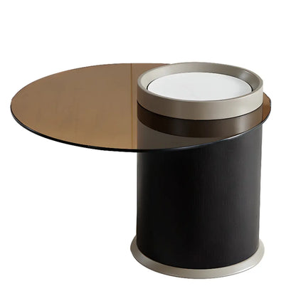 Modern Elegant Glass Round Nesting Coffee Table with 5 Sizes